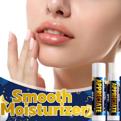 50 Pack Thank You Lip Balm Gifts Bulk, Blue Gold Graduation Lip Balm Gift, Appreciation Party Favor for Teacher Classmate Coworker Employee We Appreciate You Retirement Party Supplies