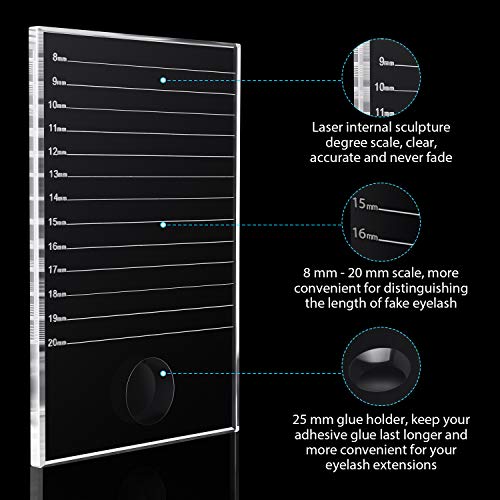 Maitys Lash Tile Glass Pallet Eyelash Crystal Pallet Bigger Size Extension Tile False Lash Tray Strip Adhesive Glue Holder for Eyelash Extensions(5.9 x 3.94 x 0.31 Inch,Transparent)