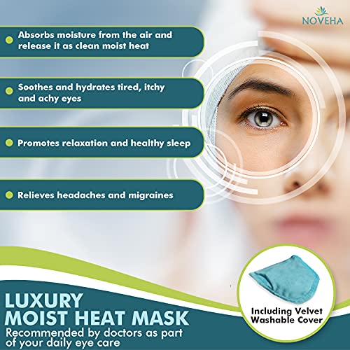 NOVEHA Express Warm Compress Individual Eye Mask | Moist Hot Technology for Sensitive Dry Eyes - Relieves Stye & Pink Eye - Reusable Heat Water Treatment for Irritated Eyes and Eyelid Lumps