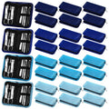 Coume 24 Sets Mini Manicure Set Bulk for Women Men Gifts for Coworkers Nail Grooming Kit 8 in 1 Nail Clippers Kit Luxurious Travel Case Stainless Steel Nails Clipper Set(Blue Series)