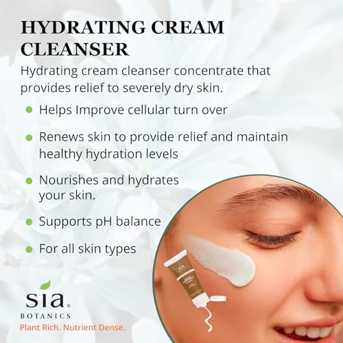 Sia Botanics Restoring Face Cream (65g/2.3oz Glass Jar) | Facial Moisturizer w/Aloe Vera, Jojoba, Avocado | Natural, Clean, Botanical Skincare for Women