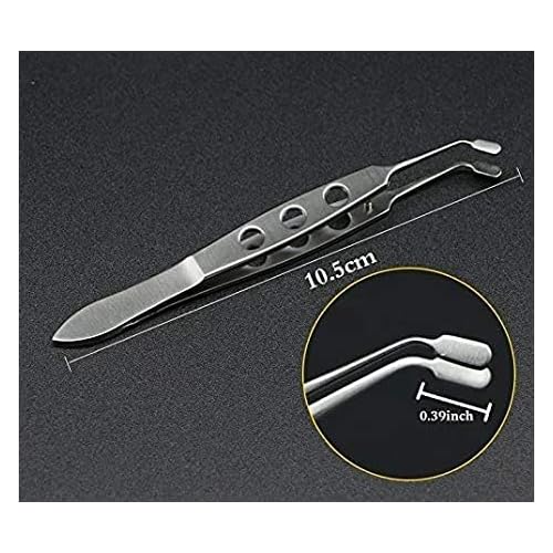 Meibomian Gland Expressor Professional Forceps Premium Stainless Steel Eyelid Massage Tweezers for Dry Eyes, High Precision Tweezer Tools - Rectangle Tip