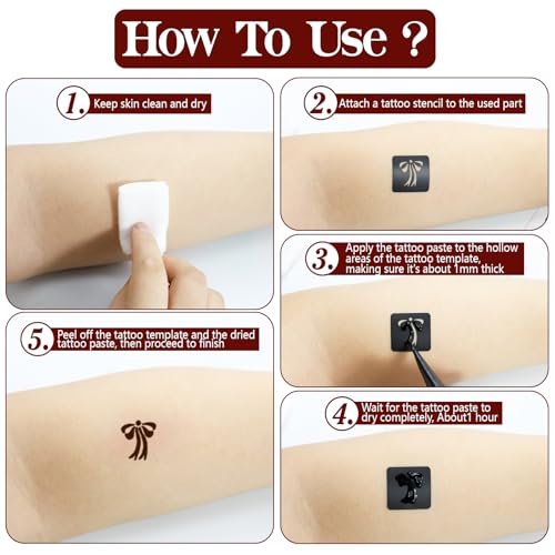 Henna Tattoo Stencils Kit 18 Sheets,Henna stencils for hands Temporary Tattoo Stickers for Women and Girls Face Paint Body Art