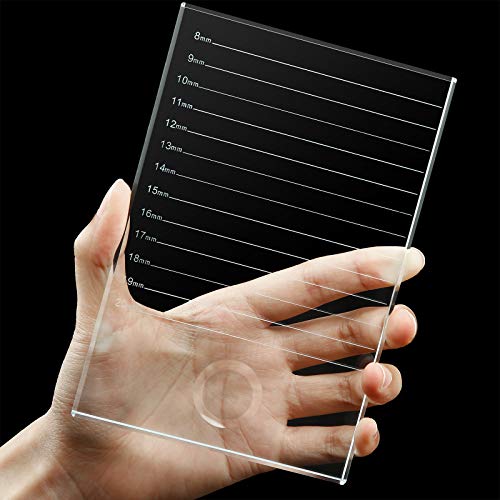 Maitys Lash Tile Glass Pallet Eyelash Crystal Pallet Bigger Size Extension Tile False Lash Tray Strip Adhesive Glue Holder for Eyelash Extensions(5.9 x 3.94 x 0.31 Inch,Transparent)
