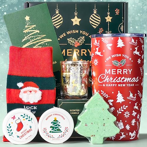 Christmas Gifts for Women 2026 ? Unique Christmas Gift Baskets Sets for Women Secret Santa Gifts for Coworkers Teacher Sister Mom Wife Friend Xmas Gifts Baskets Holiday Tumbler White Elephant Present