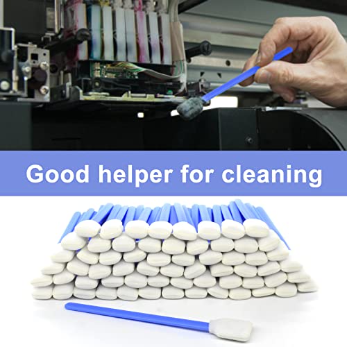500 PCS 5.1" Square Rectangle Foam Cleaning Swab Sticks for Solvent Format Inkjet Printer Roland Optical Equipment-Blue