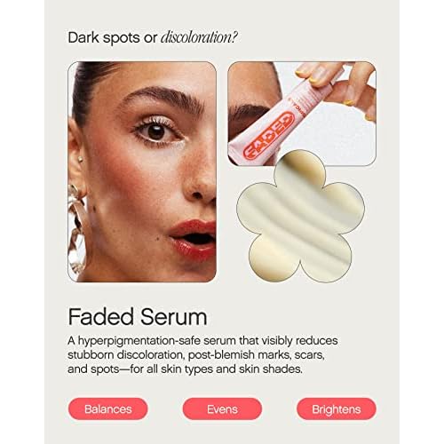Topicals Post-Acne Kit - Mini Faded Serum for Dark Spots (0.5 Fl Oz) and Sealed Active Scar Filling Primer Retinol and Salicylic Acid for Acne Prone Skin (1 Fl Oz)