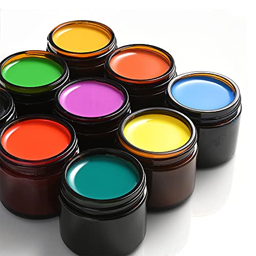 2 oz Glass Jars with Lids, 48 Pcs Bumobum Small Amber Glass Candle Jars with Black Lids, White Labels & Inner Liners, Empty Round Cosmetic Containers for Cream, Lotion, Slime, Ointments