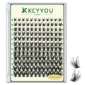 KEYYOULASH Lash Clusters Manga Lash Extension D Curl 144pcs 8-18mm Wispy Eyelash Clusters Natural Volume Eyelash Extensions Individual Lashes DIY at Home(KY08,D-8-18MIX)