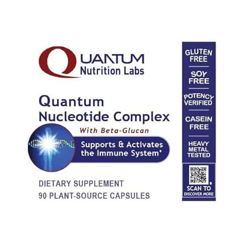 Quantum Nutrition Labs Quantum Nucleotide Complex - Beta Glucan Immune Support Supplement with Yeast Nucleotides & Reishi, 400 mg 1,3 Beta-Glucan Per Serving - 90 Vegetarian Capsules
