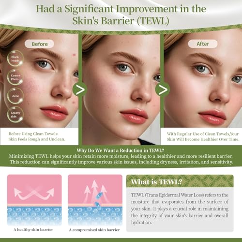 Disposable Face Towels Value Pack (2-Pack, 100 Count) - 10"X12" Biodegradable Facial Towelettes for Sensitive Skin, Extra Soft & Thick Makeup Remover Dry Wipes