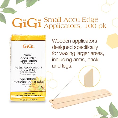 GiGi Accu Edge Wax Sticks for Hair Removal ? Small, Wax Applicator Sticks, Wooden Waxing Stick for Upper Lip & Eyebrows, 100 ct