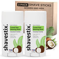 Shavestix Shaving Cream Stick 2.75 Oz [2 Packs]- Travel Size Toiletries for Women | Coconut Milk Based Razors, Shavers Friendly Hair Removal Cream Shave Bar | Sub Shaving Gel, Soap, Foam
