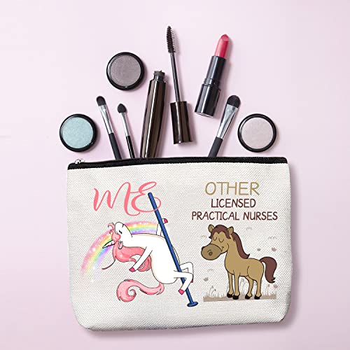 BoomBoomGifts Christmas Gifts for LPN,LPN Nurse Zipper Makeup Bag Cosmetic Pouch,LPN Nurse Travel Toiletry Pouch Organizer Bag,LPN Nurse Compact Mirror,LPN Nurse Gifts