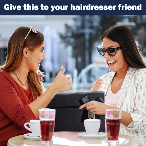 9 Pcs Hair Stylist Gifts for Women Hairstylist Hairdresser Box Apron Coffee Cup Cosmetic Bag Socks Hairpin Keychain Hairband Card Set Hairdresser for Female Inspirational Appreciation Birthday Gifts