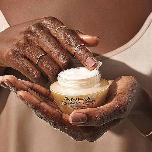 Avon Anew Ultimate Multi-Performance Night Cream, Anti-Aging Moisturizer with Celluvive Complex, Improves Skin Tone, Firms Face, Jawline & Neck, Reduces Fine Lines & Wrinkles, 1.7 oz