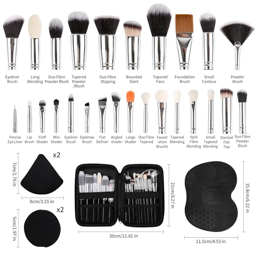Makeup Brushes 32 Pcs Makeup Kit, Travel makeup brush set, Portable makeup brush set£¬Multi-functional Makeup Tool Set with Makeup Brush Foundation Brush Make up Brushes Set (LH32, Count, 32)