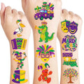96 PCS Happy Mardi Gras Pre-Cut Temporary Tattoos for Kids | Super Cute Themed Birthday Party Favors, Supplies, Decorations, Festival Fake Tattoo Stickers, School Rewards Prizes & Gifts Boys & Girls