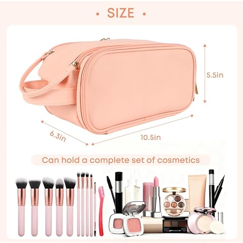 Travel Makeup Bag for Women, Large Capacity Waterproof Cosmetic Bag, Portable Toiletry Bags£¬Pouch with Divider & Handle
