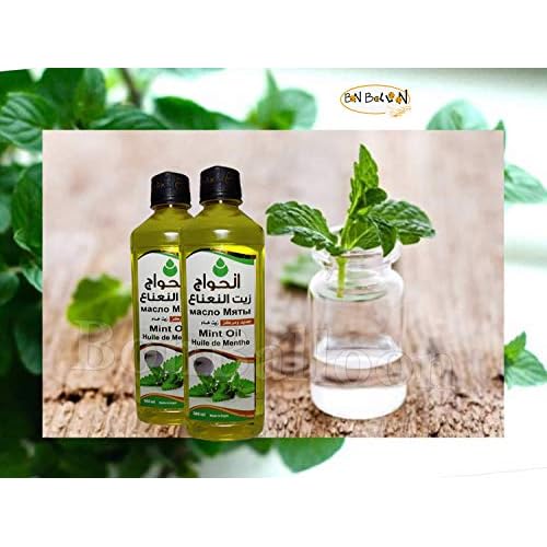 Pure & Natural Peppermint Oil Cold Pressed Al Hawaj Elhawag El Hawag Natural Concentrated Crude Perfect Fresh Mint Oils For Body & Skin & Hair (1 Pack = 17.64 oz / 500 ml) ??? ??????? ??????