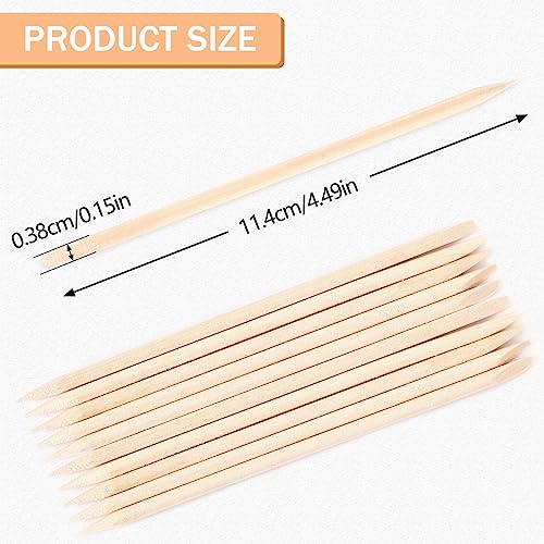 JANYUN Hair Removal 200 Pcs Eyebrow Wax Sticks, Wooden Waxing Spatulas for Small Detailed Areas, Orange Wood Nail Sticks