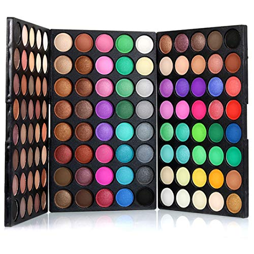 120 Colors Hightlight Eyeshadow Palette Makeup Gift Set, Pure Vie Professional Long Lasting Waterproof Matte Highly Pigments Shiny Shimmers Glitter Makeup Palette Colorful Cosmetic Eye Shadow Pallet