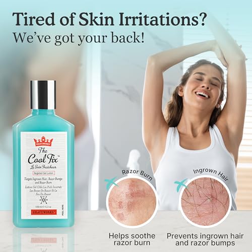 Shaveworks The Cool Fix Aftershave for Women: Pubic Hair Removal, Razor Bumps, Razor Burns, Ingrown Hair Treatment ? After Shaving Post Waxing Bikini Area Moisturizing Skin Care Gel 5.3 Fl Oz