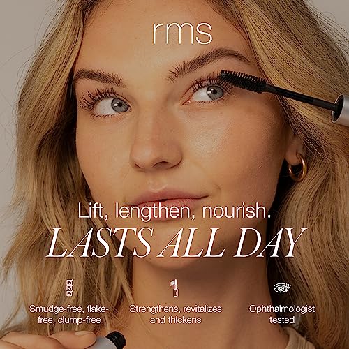 RMS Beauty Straight Up Volumizing Peptide Mascara ? Black, Lash-Lengthening & Thickening Formula, Nourishing Peptides, Waterproof, Vegan & Cruelty-Free, 8ml (Pack of 2)