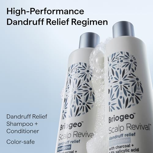 Briogeo Scalp Revival Dandruff Relief Conditioner | Charcoal + 1.8% Salicylic Acid | Daily Anti-Dandruff Conditioner for Flakes, Itch & Irritation | Color-Safe | Vegan & Cruelty Free | 8.4 oz