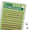 KEYYOU Natural Lash Clusters Wispy Eyelash Clusters 144 pcs Cluster Eyelash Extensions D Curl Individual Lashes 8-16MIX Mix Length Light and Natural Lashes Look with Thin Lash (N03-Brown-8-16MIX-D)