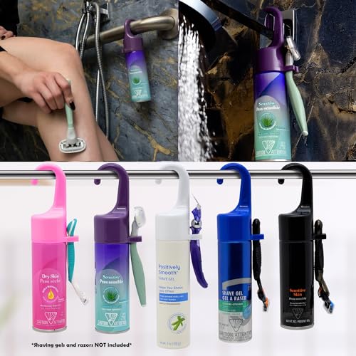 The Original, Reusable, Hanging Shaving Gel Can Accessory Cap with Razor Holder for Women and Men | A Must Have for Storage, Travel, and Rust-Ring Prevention LLC