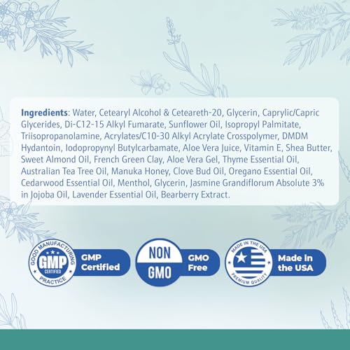 TerraCalm ? Mineral Clay Complex for Healthy Skin and Nails ? Plant-Based Topical with Essential Oils, Aloe & Vitamin E ? Non-GMO, GMP Certified, 3 oz, 90ml, 6 Month Supply