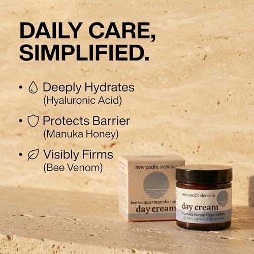 Bee Venom & Manuka Honey 45+ MGO Day Cream - Firming, Anti-Wrinkle Face Moisturizer with Hyaluronic Acid & Vitamin C, 2oz | 2.5-month supply
