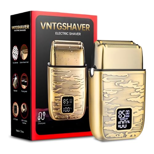Mens Foil Shavers, Beard Trimmers for Men Professional,Electric Shavers for Men, Mustache Trimmer Face Shaver, Wet/Dry Beard Shaver, 3 Peeds Electric Razor for Face (Bright Bronze)