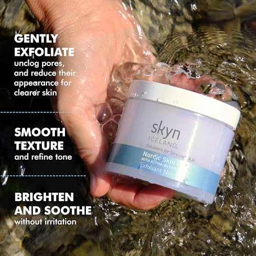 Skyn ICELAND Nordic Skin Resurfacing Facial Pads With AHA and BHA. Exfoliating & Clarifying Peel Targets Fine Lines and Discoloration Without Irritation. 60 Pads