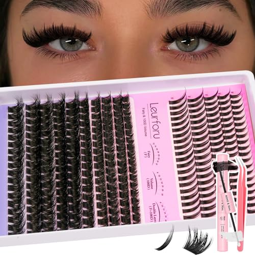 Manga Lash Clusters 100D Lash Cluster Kit 8-18mm With Spikes Eyelash Clusters Long 12-20mm Anime Lash Clusters Kit Volume DIY Individual Lashes Bond & Seal Tweezers