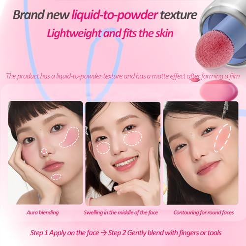 Aztk Liquid Blush, Aztk Jelly Color Liquid Blushes, Blush for Cheeks, Blushes Lotion with Sponge Head, High-Pigment, Long-Lasting, Waterproof, Matte Finish, 5ml (JC04)
