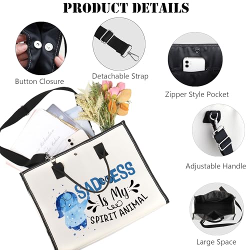 JNIAP Emotion Movie Makeup Bag Cartoon Movie Gifts Cartoon Lover Gifts Emotions Feeling Emotional Zipper Pouch(Sadnes Tote)