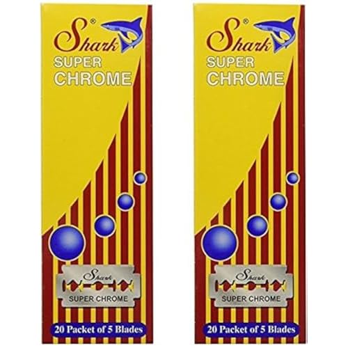 200 Shark Super Chrome Double Edge Safety Razor Blades