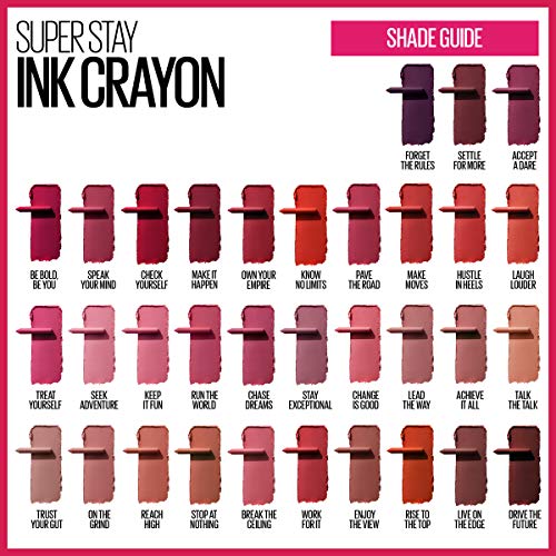 Maybelline New York Maybelline Super Stay Ink Crayon Matte Longwear Lipstick Makeup, Pave The Road, 0.04 Ounce ., 130 Pave The Road, 0.04 ounces (Pack of 2)