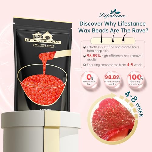 Lifestance L2 Digital Wax Warmer Hair Removal Kit + 1LB Strawberry Wax Beads