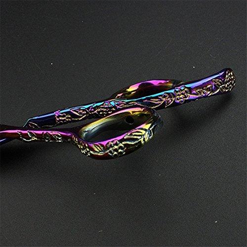 (Left hand) Purple 6-inch hair clippers Japanese 440c high hardness stainless steel professional hair salon hair clippers and thinning scissors