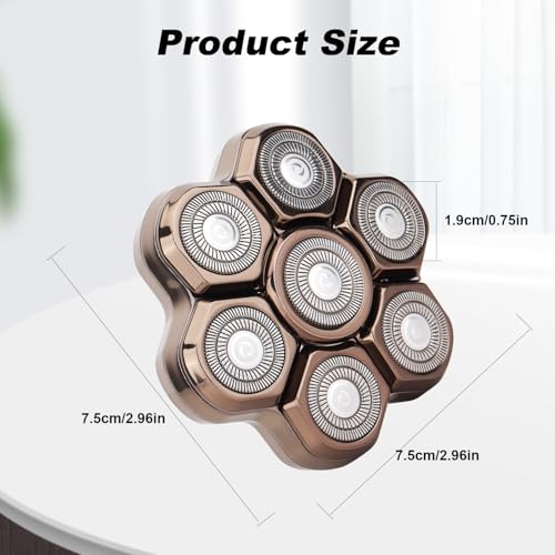 7 Blades Shaver Head - Men's Electric 7D Shaver Replacement Heads Universal Magnetic Replacement Blade Head Electric Razor for men,2 Pack