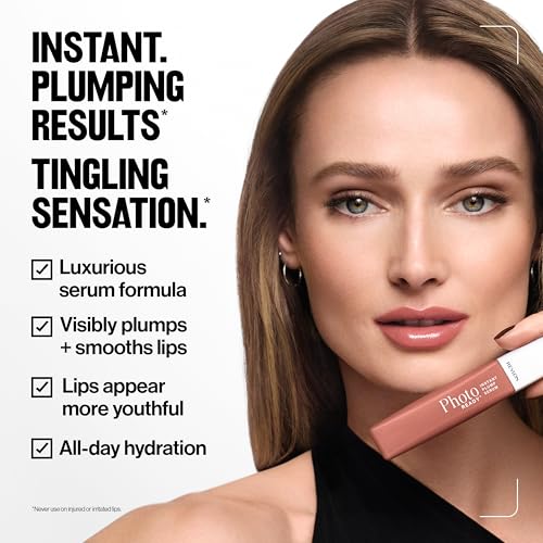 REVLON PhotoReady Instant Plump Serum, Plumping Gloss, Hydrating, Non-Sticky & High Shine Finish, 003 Magically Inflated, 0.25 fl oz