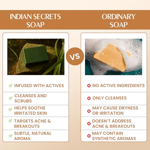 Scrub Soap with Salicylic Acid & Neem ? Exfoliating Body & Face Soap ? Enriched with Niacinamide, Tea Tree Extract, Neem, Salicylic Acid Pack of 3 (110g/3.88Oz each)
