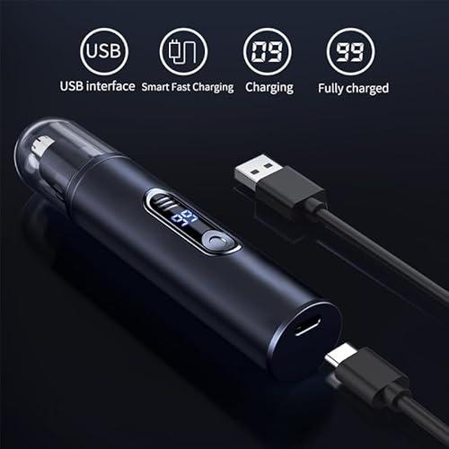 Nose Hair Trimmer for Men,USB Rechargeable Eyebrow & Facial Hair Trimmer,Dual Edge Waterproof Blades for Easy Clean