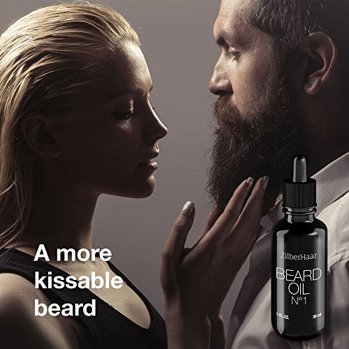 ZilberHaar Beard Oil ¢à1 - Pure, Organic Moroccan Argan and Jojoba Oil for Natural Beard Growth and Hydration - 1 oz - Free Beard Comb Gift
