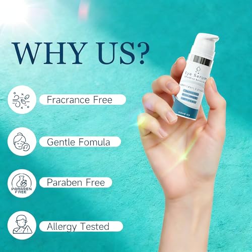 Under Eye Cream for Eye Bags and Wrinkles, 15g Eye Cream Visibly Improves for Dark Circles and Puffiness Tightener Dark Circles for Men & Women Moisturizing Under Eye Cream