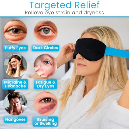 Arctic Flex Cold Eye Mask - Gel Ice Pack for Cool Sleeping, Dry Night Treatment - Reusable Hot Spa Therapy for Sleep, Skin Puffiness, Migraine