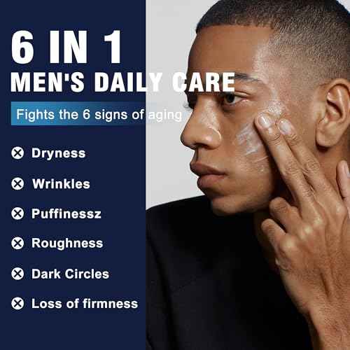 6-in-1 Face Cream for Men ? Mens Anti Aging Face Cream w/Caffeine & Retinol to Firm, Hydrate & Refresh Skin, Quick-Absorbing Non-Greasy Formula